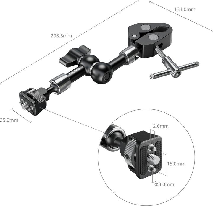 Image du produit SmallRig Magic Arm with Crab-Shaped Clamp 7", Zubehörtyp