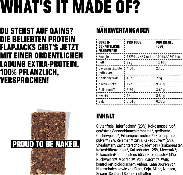 Valeurs nutritives et ingrédients Peak Punk Bio Protein Bar (55 g, 12 pcs)