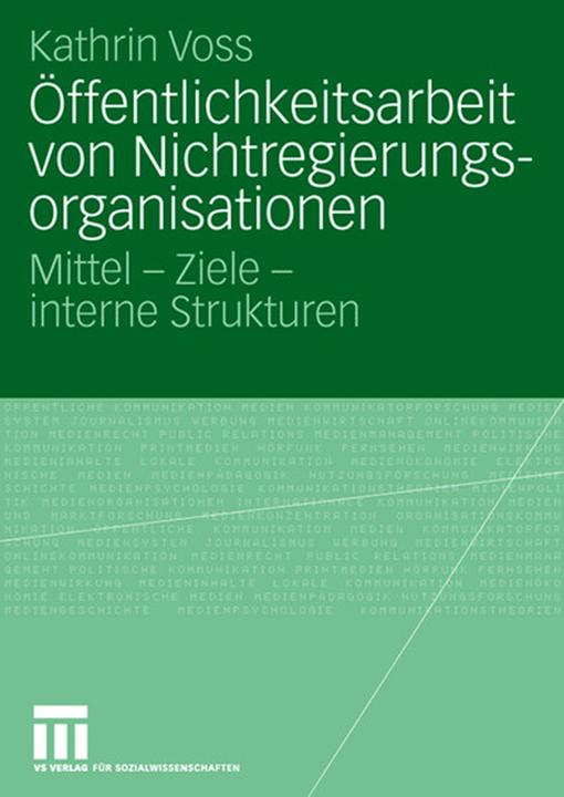 Produktbild Öffentlichkeitsarbeit von Nichtregierungsorganisationen (Deutsch, Kathrin Voss, 2007)