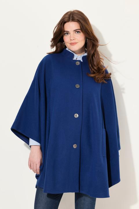 Actual product image Ulla Popken Cape-Style Button Close Poncho (50, 52, 54, 56)