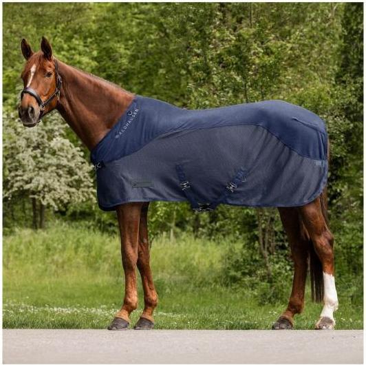 Actual product image Waldhausen Fleece-Fliegendecke Comfort für Pferde Blau 165 cm (165 cm)