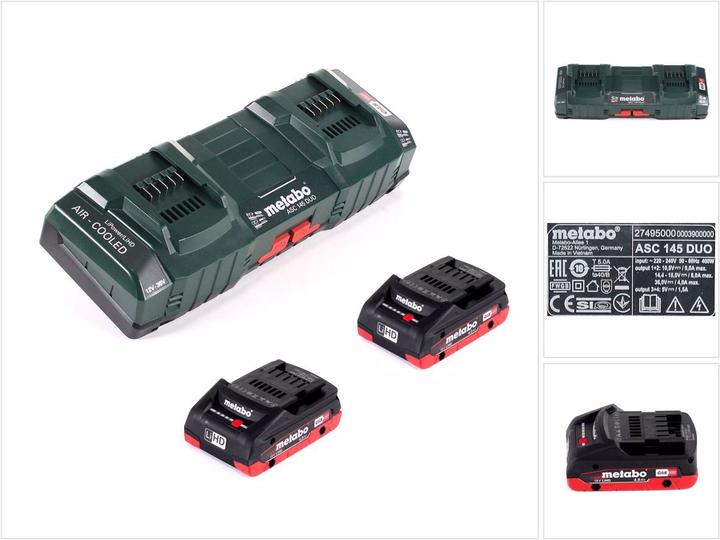 Metabo Basic set with 2x battery LIHD 4,0Ah + ASC 145 DUO double charger (18 V)