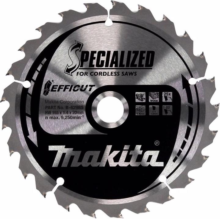 Produktbild Makita DHS 680 Z Akku Handkreissäge 18 V 165 mm + EFFICUT Kreissägeblatt - ohne Akku, ohne Ladegerät