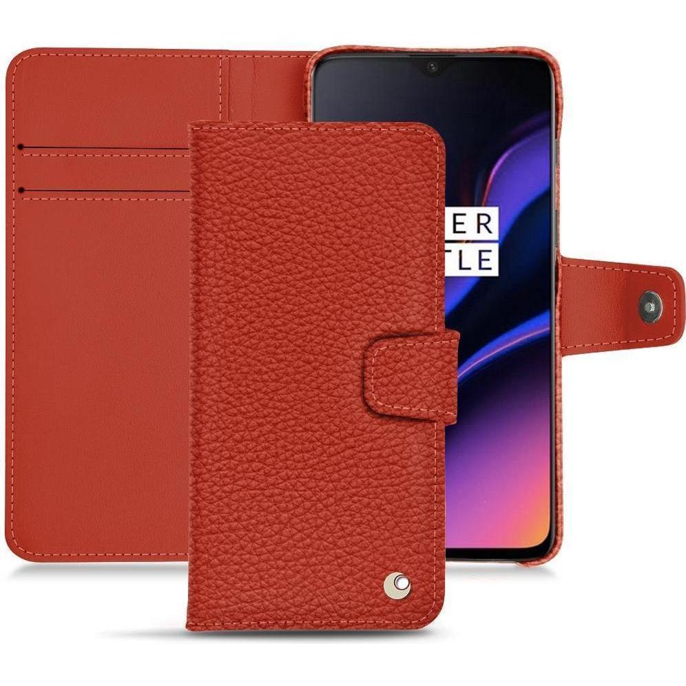 Noreve Lederschutzhülle Wallet (OnePlus 6T), Smartphone Hülle, Orange