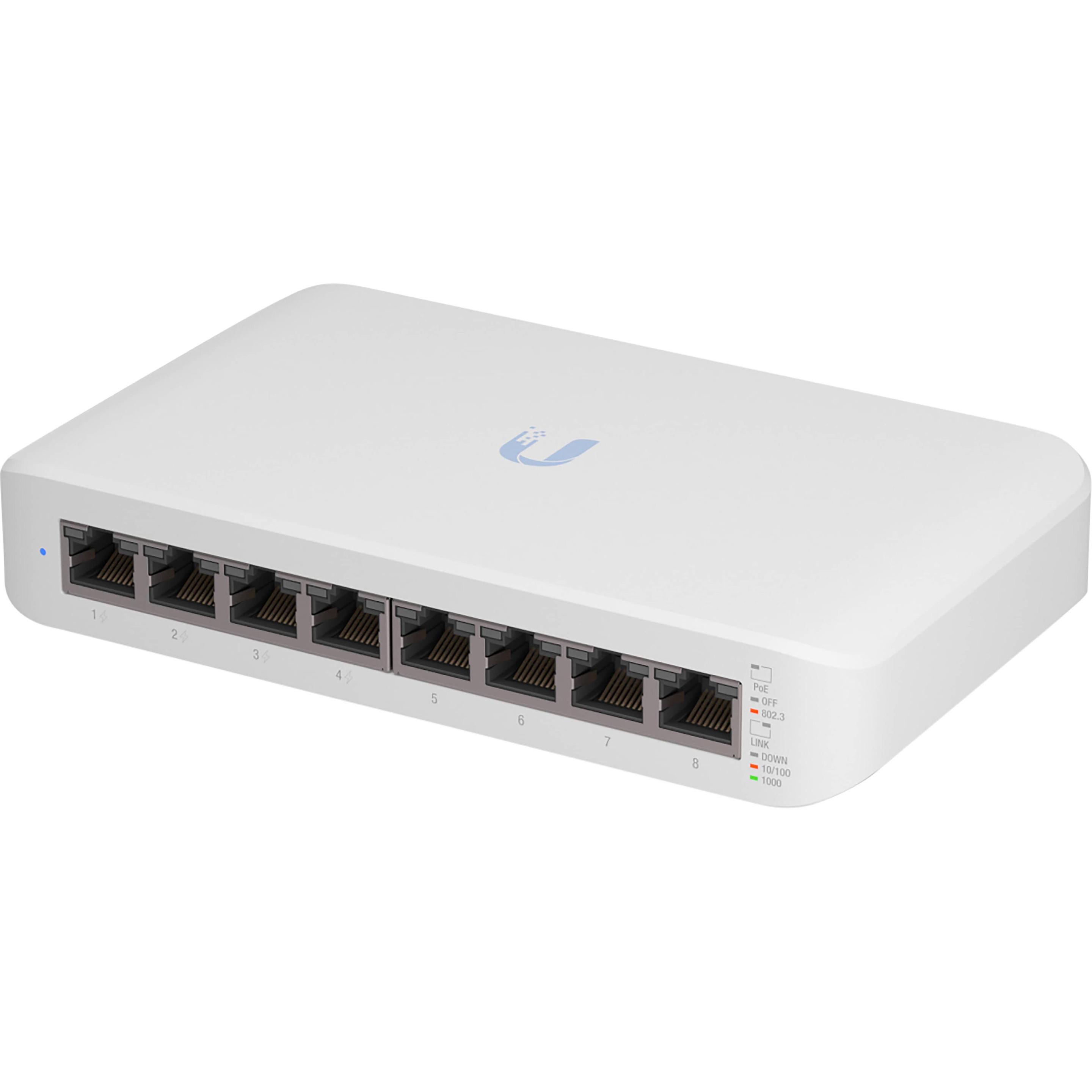 Ubiquiti Lite 8 PoE (8 Ports), Netzwerk Switch, Weiss
