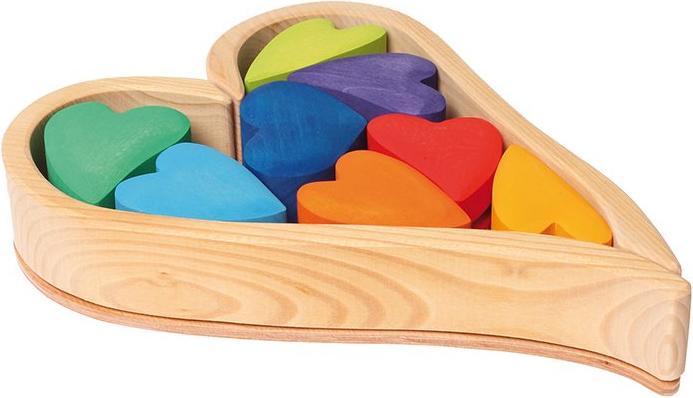 Grimm's Bauelemente, Regenbogenherzen, bunt