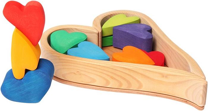 Produktbild Grimm's Bauelemente, Regenbogenherzen, bunt