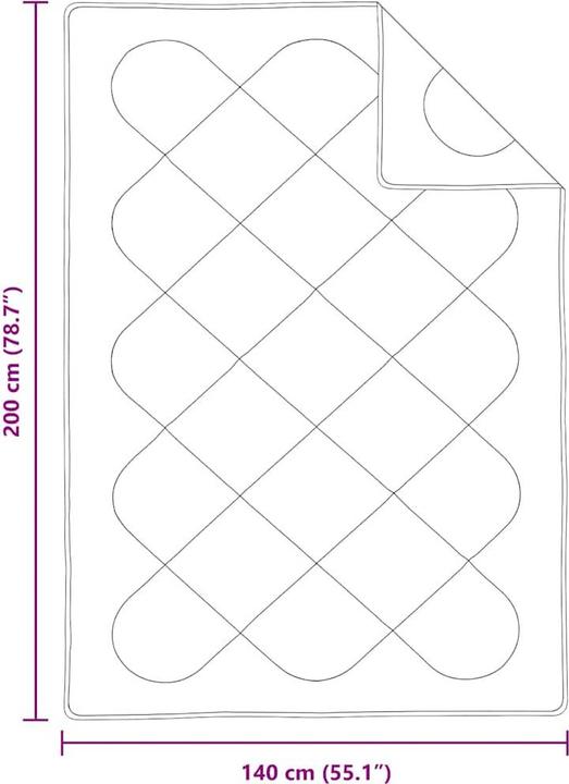 Productafbeelding vidaXL Gepolsterte Decke (240 x 200 cm)