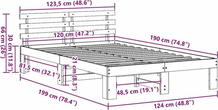 Actual product image vidaXL Bettgestell (120 x 190 cm)