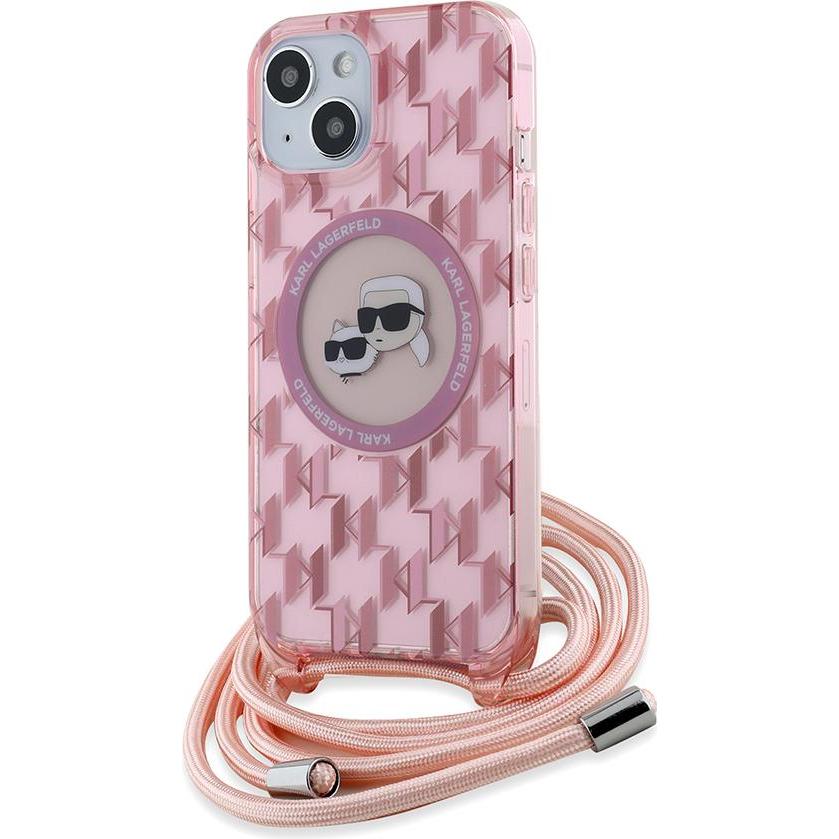 Karl Lagerfeld KLHMP15SHCKCKLCP iPhone 15 / 14 / 13 6.1" różowy/pink hardcase IML Crossbody Monogra (Apple iPhone 13, Ap...
