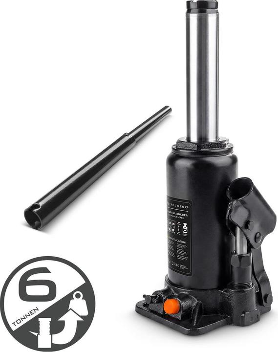 Stahlwerk Hydraulikheber 6 Tonnen Hubkraft 200-405 mm Stempelwagenheber Autoheber Wagenheber
