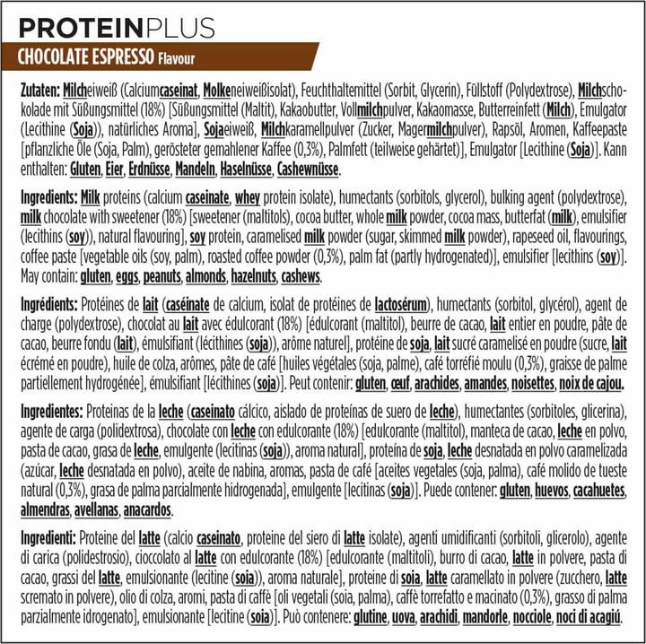 Nährwerte und Zutaten Powerbar Protein Plus Low Sugar (Espresso, Schokolade, 16 Stk., 560 g)