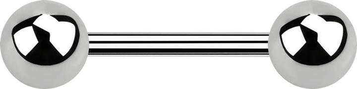 Actual product image Star Piercing Sterile barbell silver with two balls (without brass, Titanium)