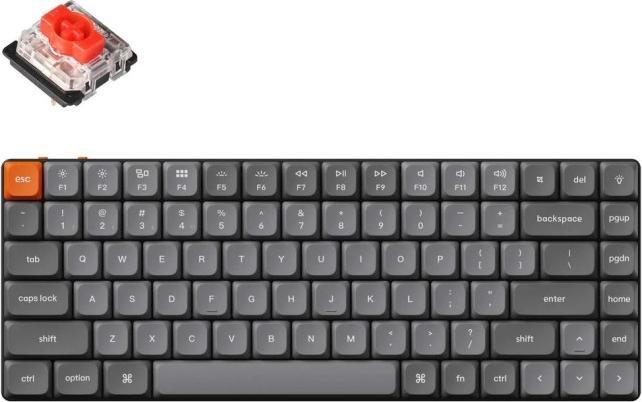 Immagine prodotto Keychron K3 Max Swappable Gateron RGB Backlight Red Switch ISO Layout Italian (PBT Caps) (IT, Cablato, Senza fili)