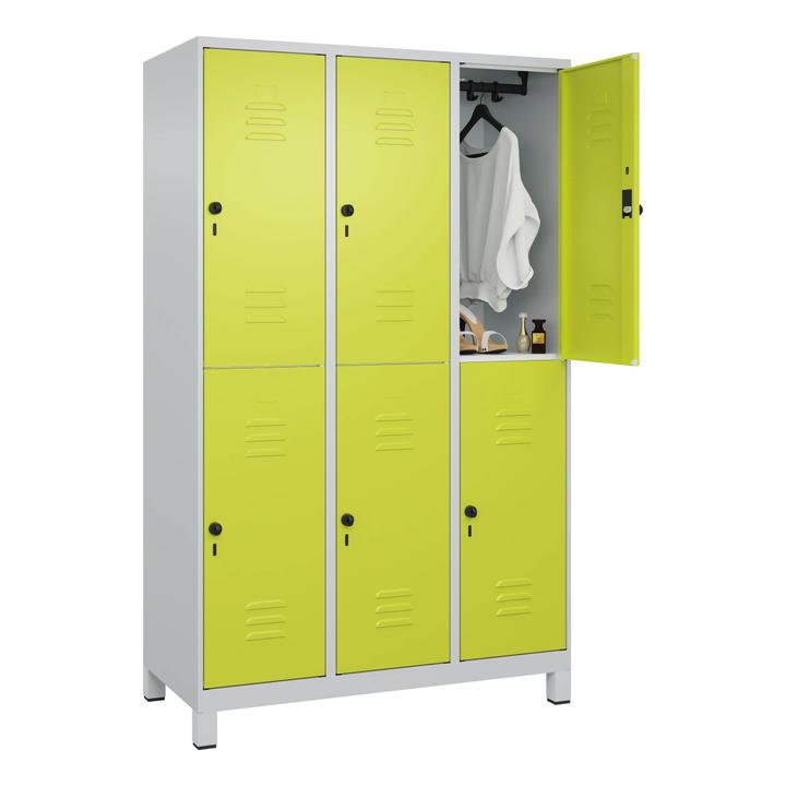 Produktbild C+P Doppel-Garderobenschrank Classic Plus, Abteilbreite 40 cm, mit Füssen (120 cm, 185 cm)