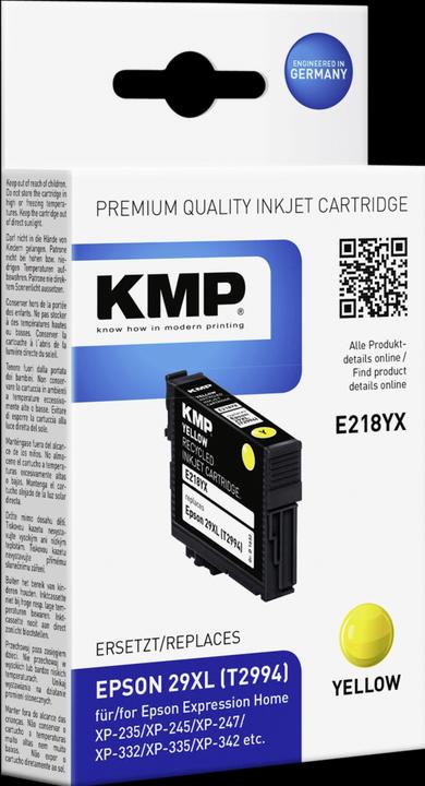 Actual product image KMP E218YX Ink Cartridge yellow compatible with Epson T 2994 XL (Y)