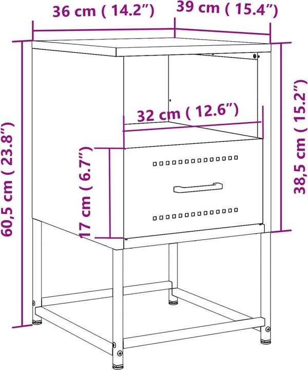 Produktbild vidaXL Nachttisch (36 x 39 x 60.50 cm)