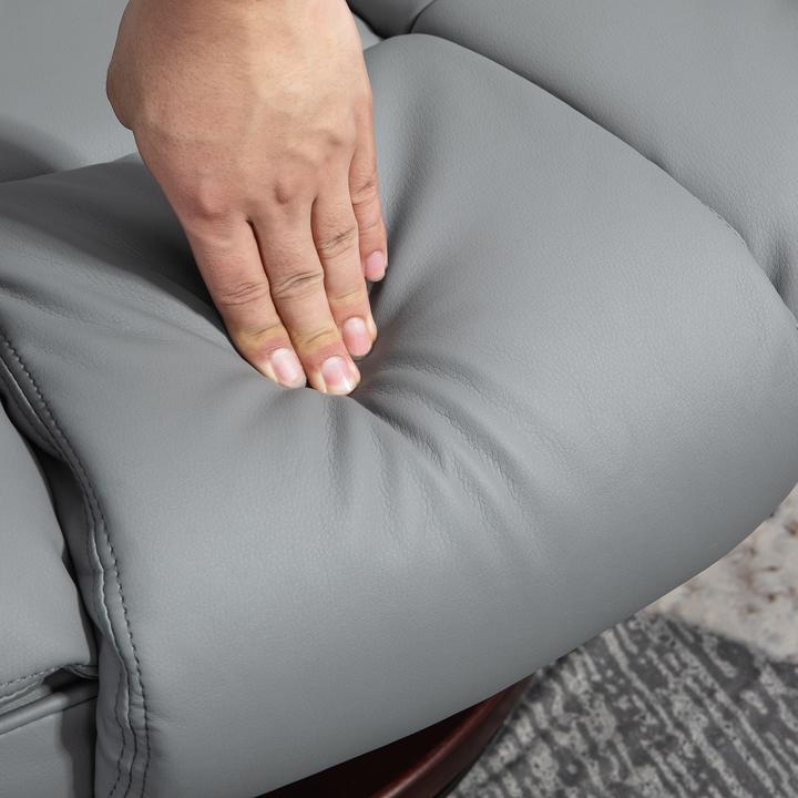 Actual product image Homcom Relaxsessel mit Hocker Kunstleder Grau