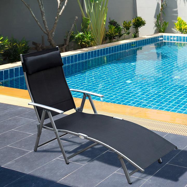 Actual product image Outsunny Garden lounger with cushion (180 cm)