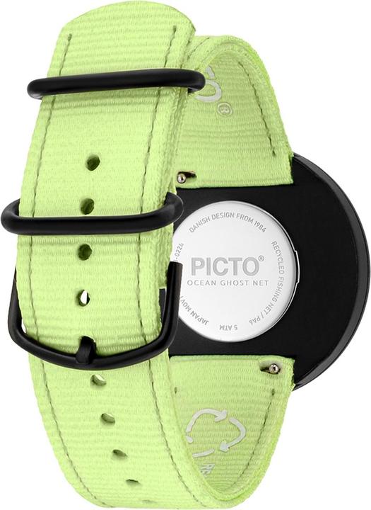 Produktbild Picto R44023-R013 Manta Ray Black and Paradise Green 40mm 5ATM (Analoguhr)