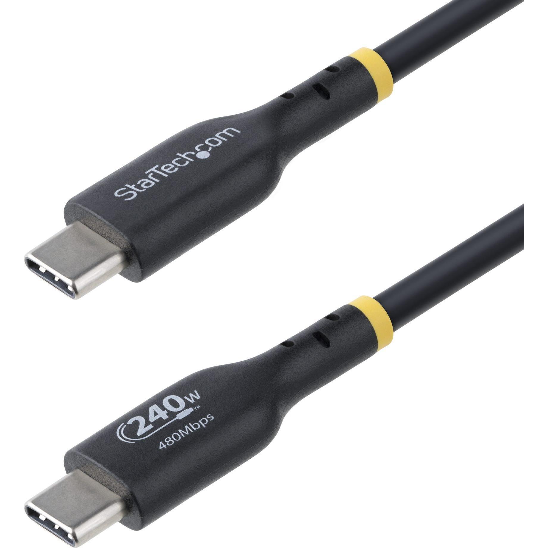 StarTech com 3 Meter USB-C Ladekabel, USB-IF zertifiziert, USB C Schnellladekabel, 240W PD 3.1 EPR (3 m, USB 2.0), USB K...