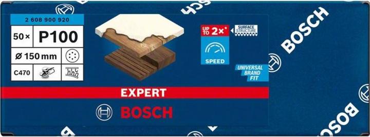 Produktbild Bosch Professional Zubehör EXPERT C470 Schleifpapier mit 6 Löchern für Exzenterschleifer, 150 mm, G 100, 50-tlg. (100)