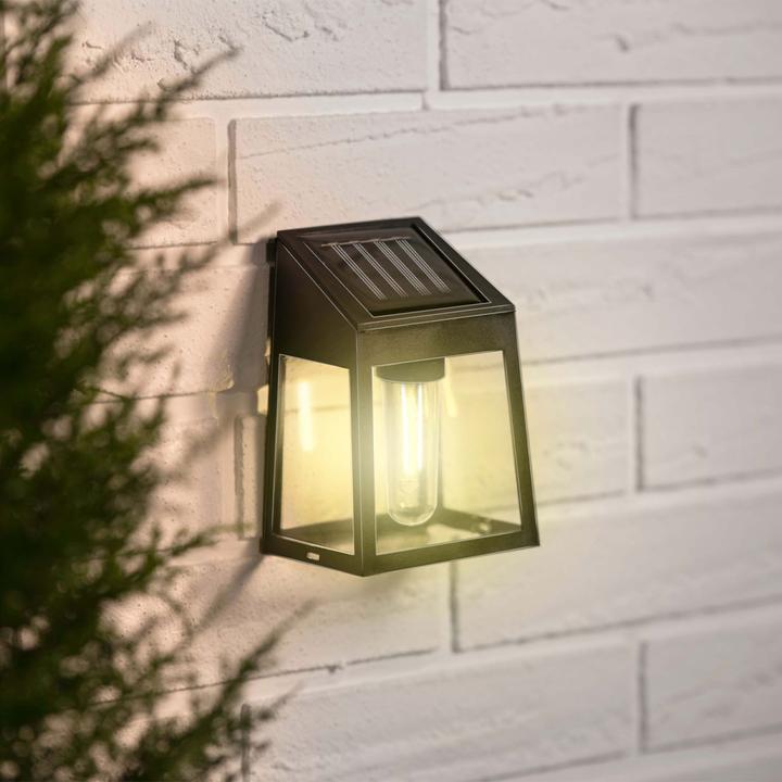 Image du produit Grundig 4er-Set Solar Wandleuchte, warm-weisses Licht, schwarz (IP44)