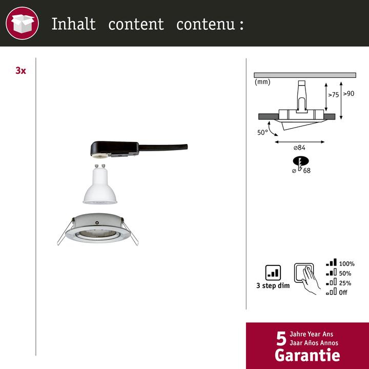 Produktbild Paulmann Einbauleuchte Nova Set (460 lm, GU10)