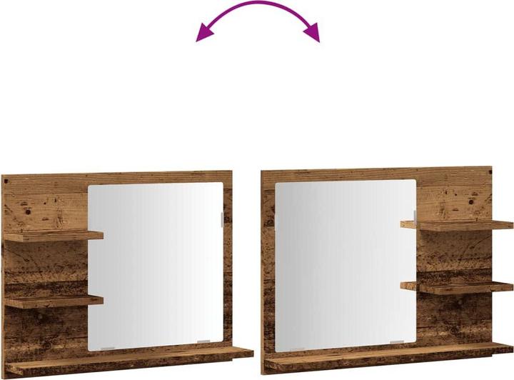 Produktbild VidaXL Badspiegel Wandspiegel Badezimmerspiegel mit Ablagen Artisan-Eiche