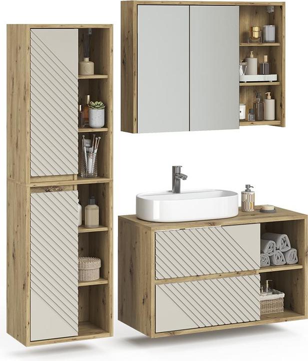 Produktbild Vicco Badmöbel-Set Viola, Artisan-Eiche, 3 Teile