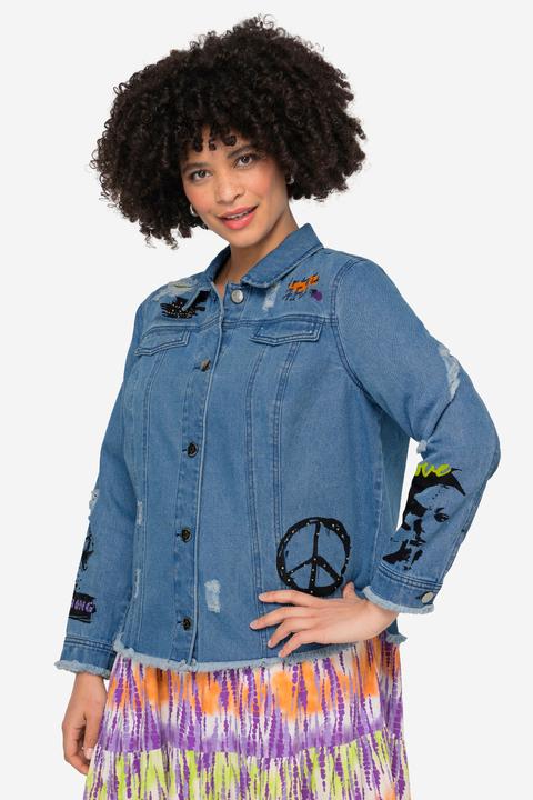 Immagine prodotto Angel of Style Jeansjacke, Classic Fit, modisch verziert, hemdkragen, Langarm (54)