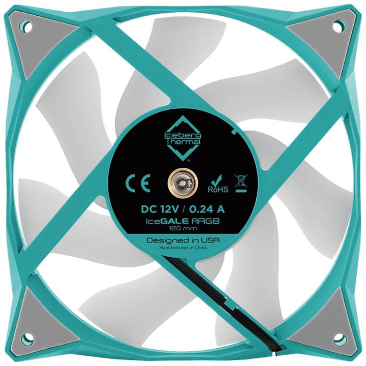 Actual product image Iceberg Thermal IceGALE ARGB computer case fan 12 cm turquoise 1 piece(s) (120 mm, 1x)
