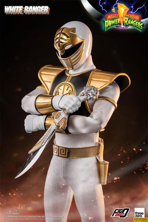 Actual product image ThreeZero Mighty Morphin Power Rangers FigZero Action Figure 1/6 White Ranger 30 cm