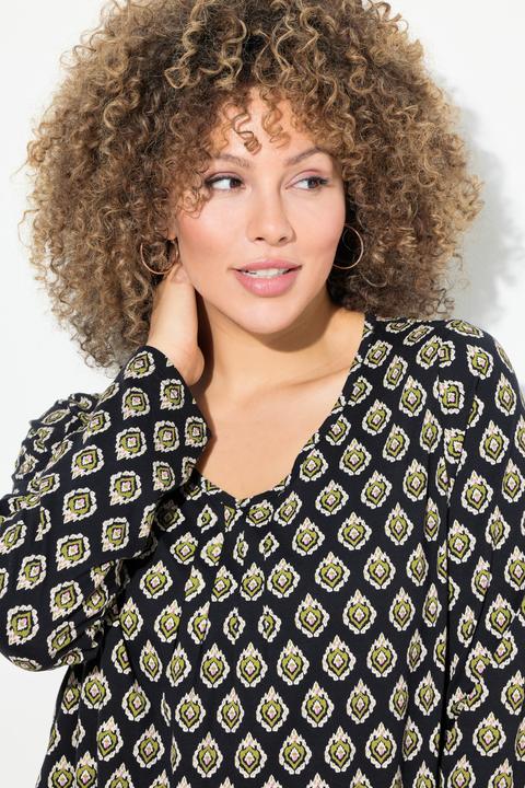 Actual product image Ulla Popken Allover Graphic Long Sleeve Tee (62)