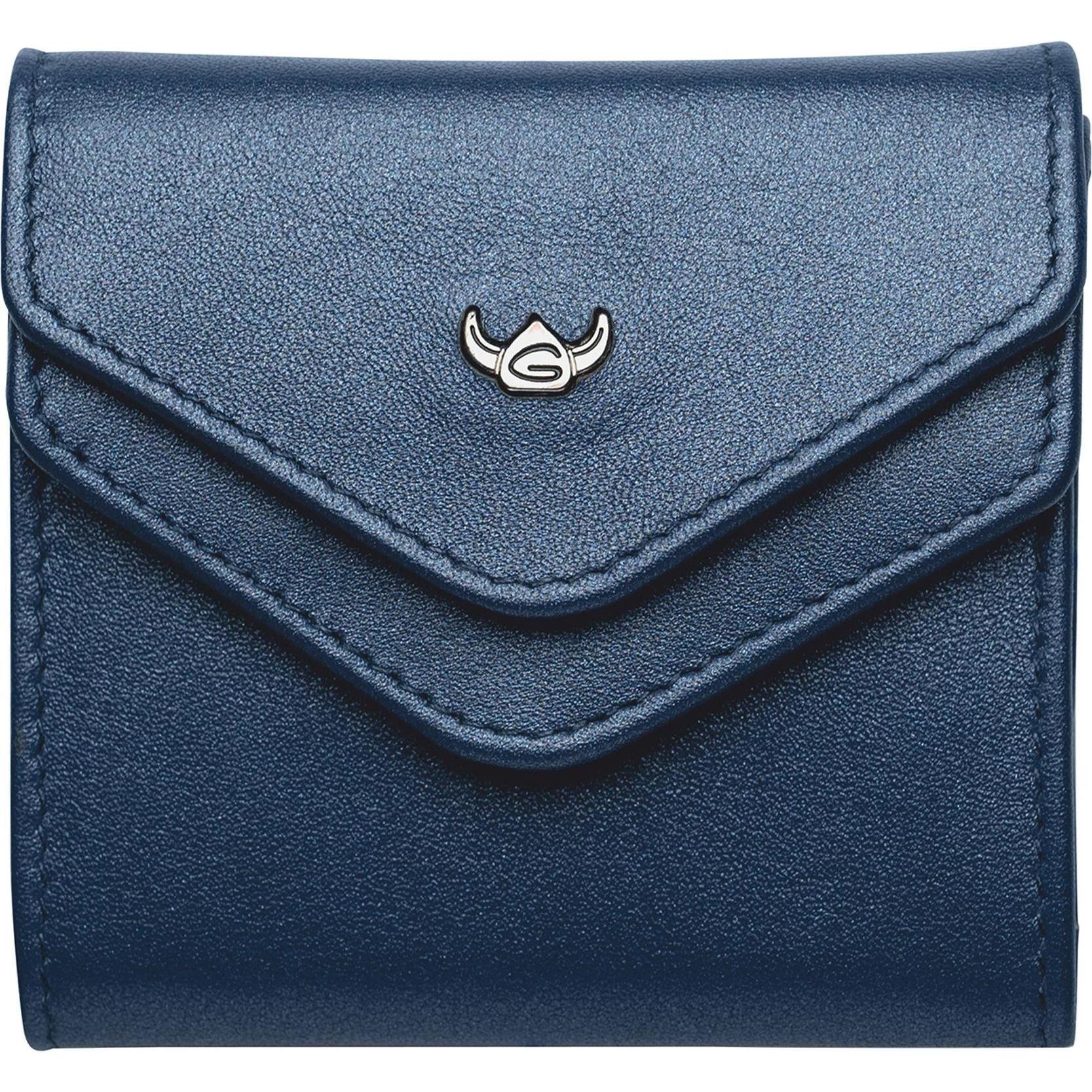 Golden Head, Damen, Portemonnaie, Valencia Geldbörse RFID Schutz Leder 7.5 cm, Blau