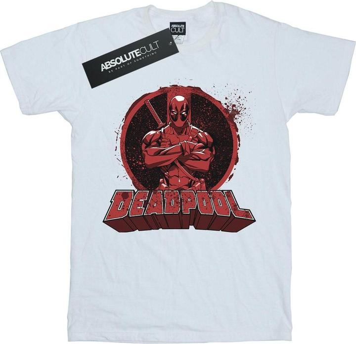 Actual product image Deadpool Mens Arms Crossed Logo T-Shirt (L)