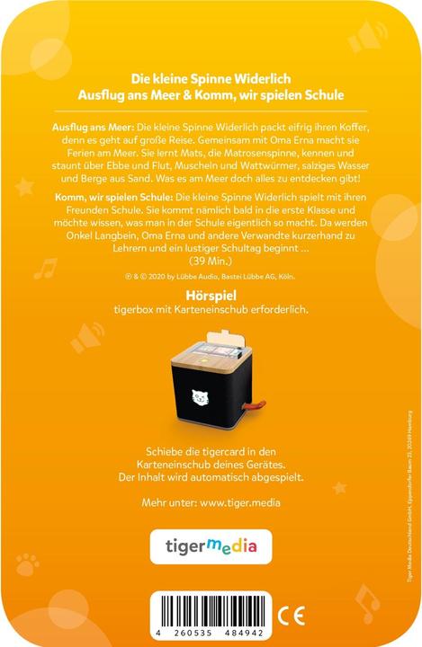 Immagine prodotto Tigermedia tigercard - Die kleine Spinne Widerlich - Zwei Geschichten (Ausflug ans Meer & Komm, wir spielen... (Tedesco)