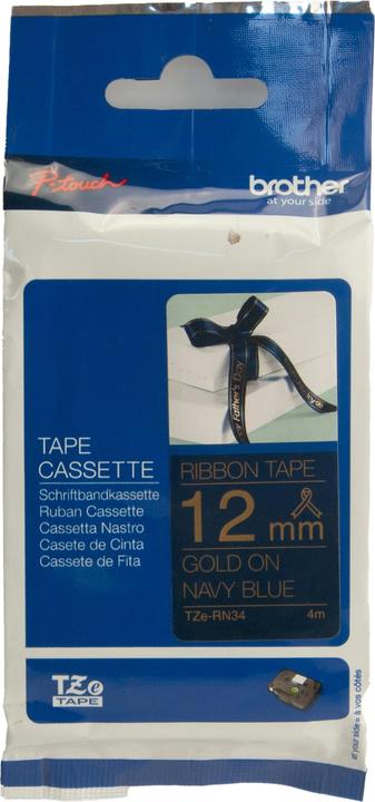 Brother TZe-RN34 (1.20 cm, Blau, Gold)