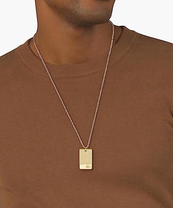 Immagine prodotto Lacoste Moda Uomo Collana Stencil placcata oro 2040220 (Acciaio inossidabile con placcatura ionica in oro giallo)