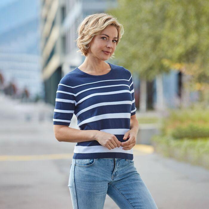 Produktbild Artime Damen Kurzarmpullover aus Baumwolle (XL)