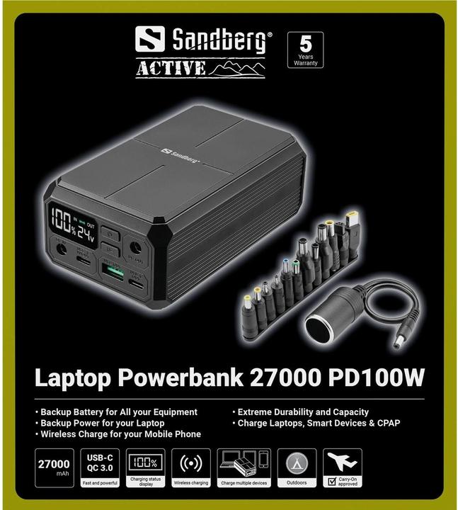 Produktbild Sandberg Laptop Powerbank (27000 mAh, 99.90 Wh)