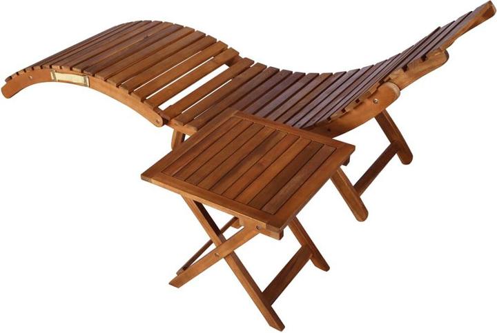 Produktbild vidaXL Sonnenliege mit Tisch (184 cm)