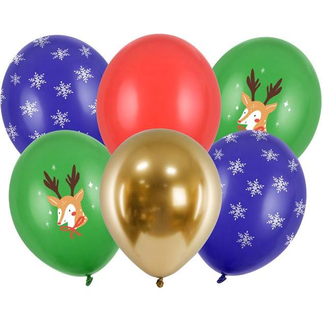 Partydeco Balloons 30 cm Merry Christmas, mix (1 pkt / 6 pc.)