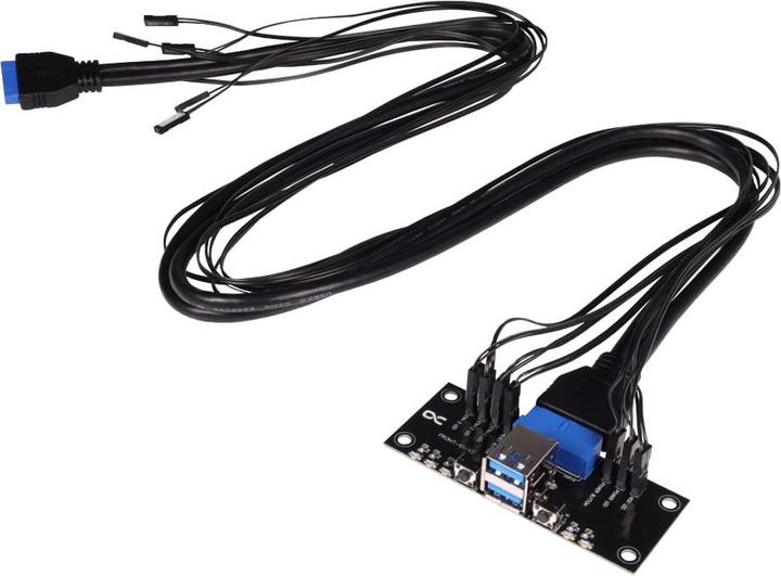 Actual product image Alphacool ES front I/O panel with USB 3.0 and cable set for server enclosures