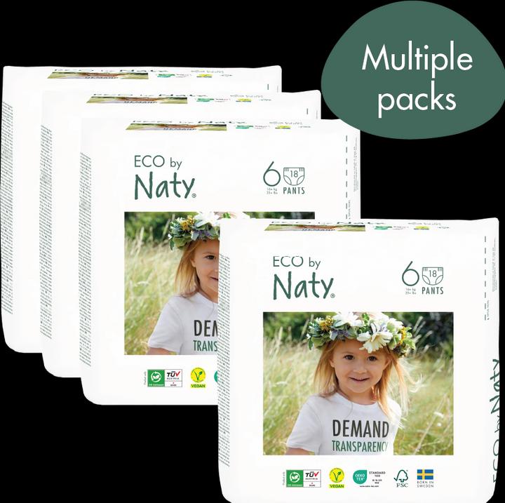 Immagine prodotto Naty Mutandine in pannolino bio (Dimensione 6, Pacco trasportabile, 72 Pezzo/i)