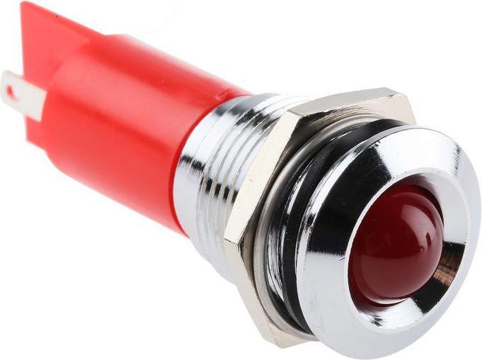 Produktbild RS PRO LED erhaben 16mm chrom 24Vac/dc rot