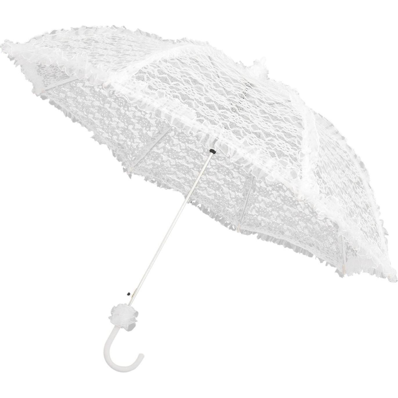 Metamorph Sonnenschirm mit Spitze weiss