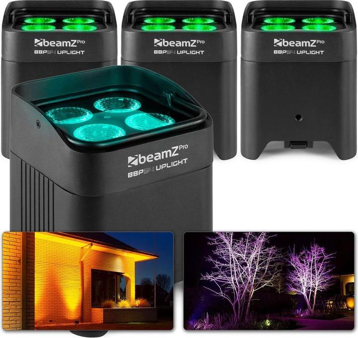 Immagine prodotto BeamZ - Set di 4 luci BBP54 con 4x 12W LED - Impermeabile (LED)