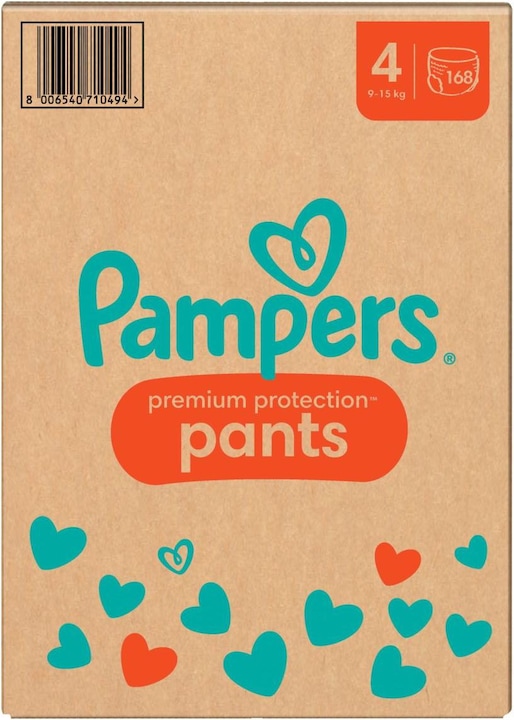 Immagine prodotto Pampers Premium Protection Pants (Dimensione 4, Pacco mensile, 168 Pezzo/i)