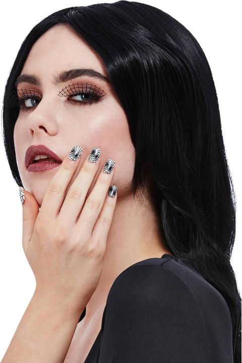 Actual product image Smiffys Make-Up FX Spider Web Costume Eyelash & Nails Set (Artificial eyelashes)